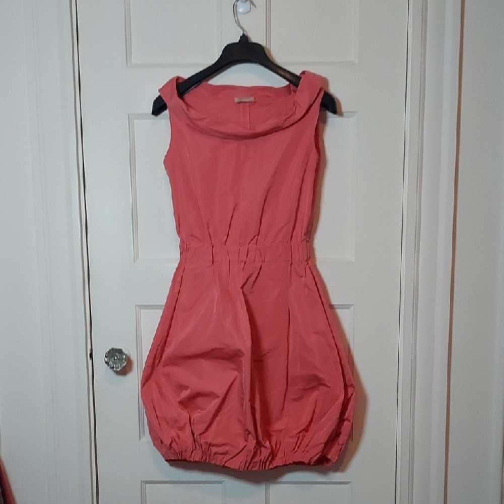 Nina Ricci Coral Pink Salmon Avant Garde Bubble Hem Dress Size 38 US 6